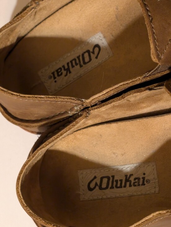OluKai Men\'s Moloā Leather Slip-On Shoes   convertible drop in heel sz men\'s 9.5